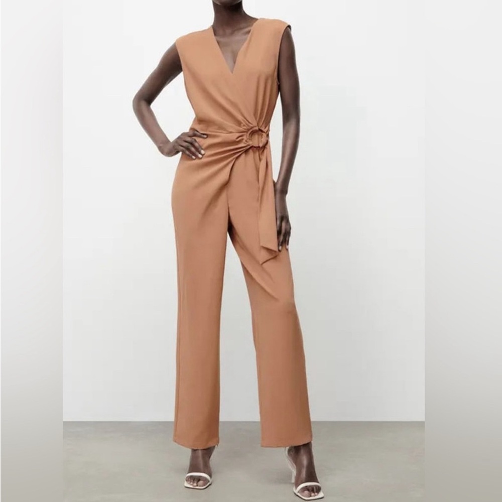 Elegant Tan Jumpsuit Zara M